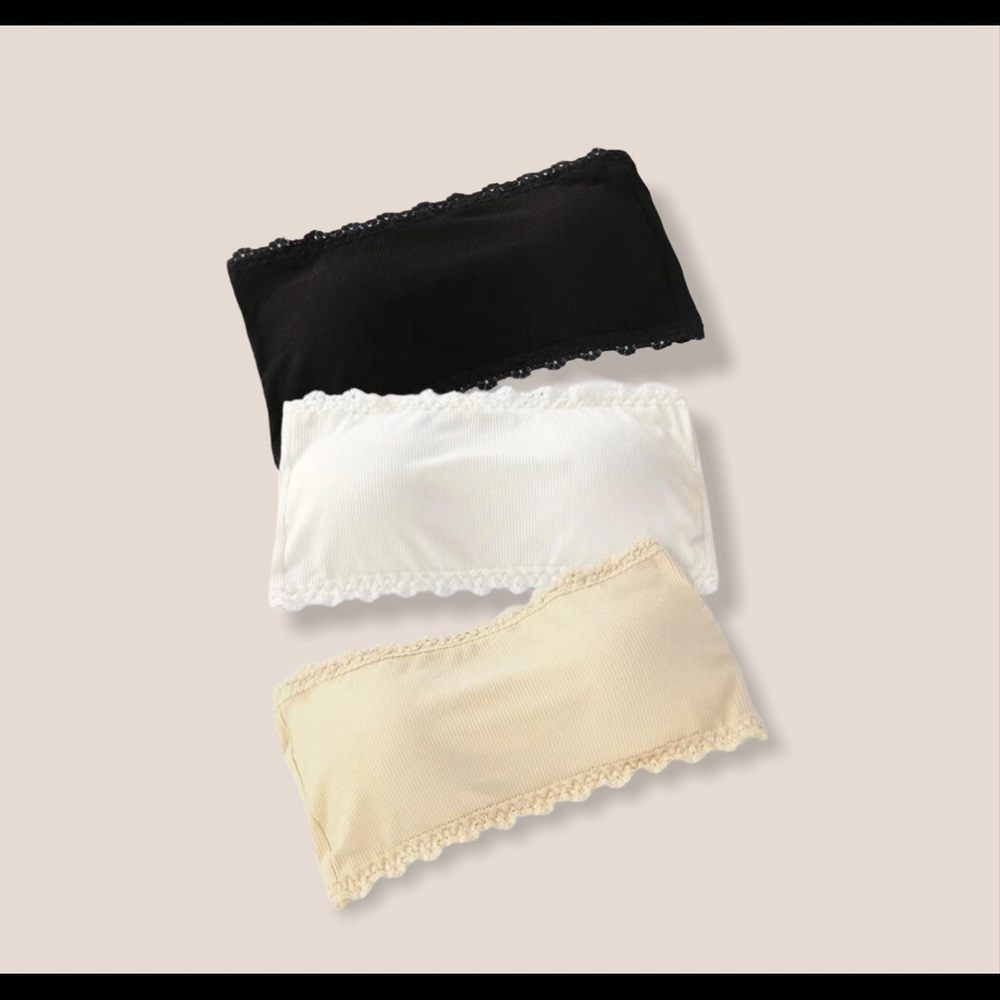 SHEIN Girls 3 pack Contrast Strapless Bralette